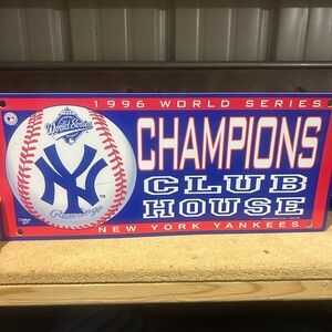 New York Yankees 1996 World Series Champions Club House Sign - Blue/Red/White
